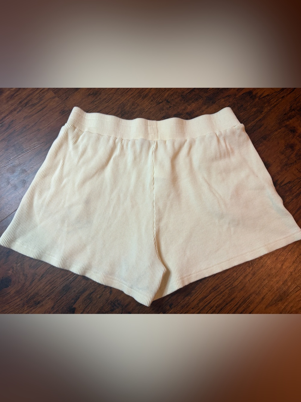 High-Waist Ribbed Yellow Women's Shorts - Picture 4 of 5